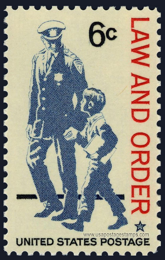 US 1968 Law and Order ; Policeman and Boy 6c. Scott. 1343