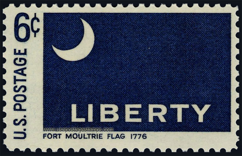 US 1968 Fort Moultrie ; Historic American Flag 6c. Scott. 1345