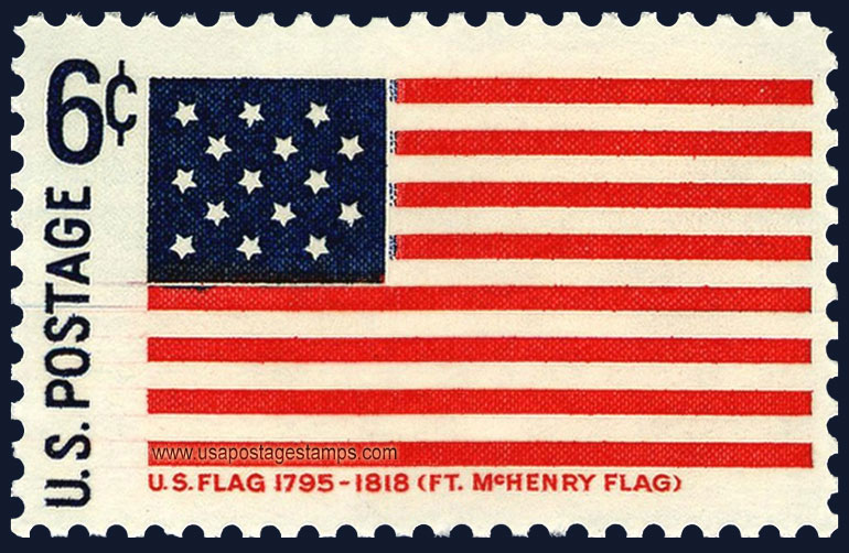 US 1968 Fort McHenry ; Historic American Flag 6c. Scott. 1346