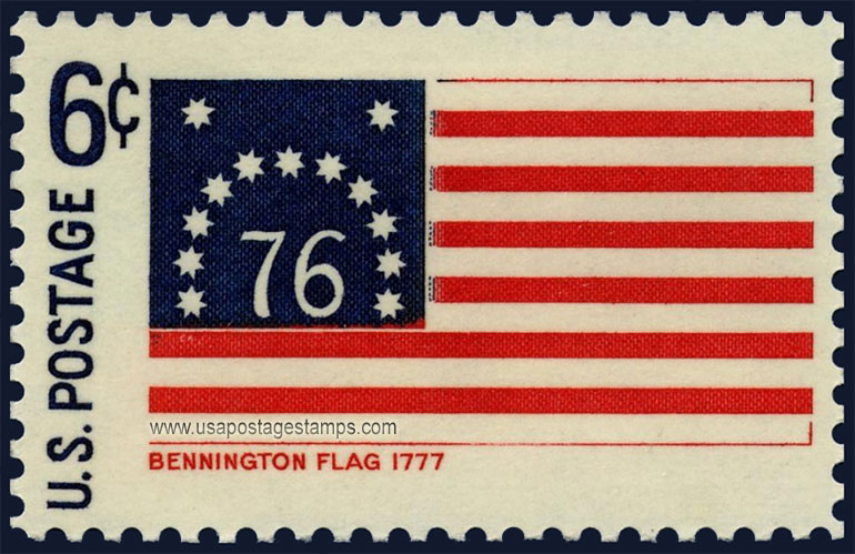 US 1968 Bennington ; Historic American Flag 6c. Scott. 1348