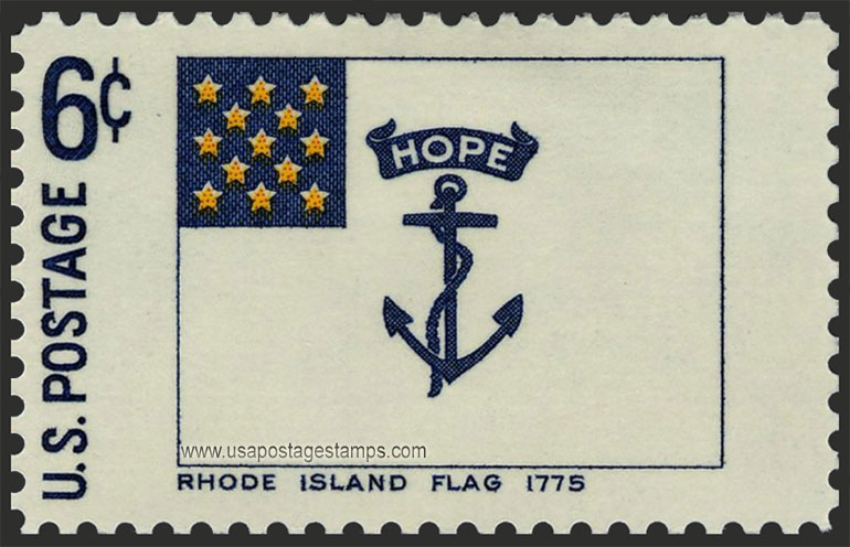 US 1968 Rhode Island ; Historic American Flag 6c. Scott. 1349