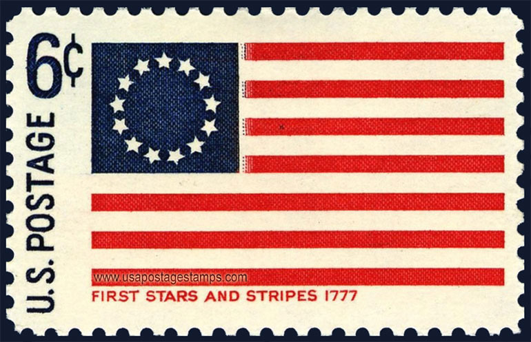 US 1968 First Stars and Stripes ; Historic American Flag 6c. Scott. 1350