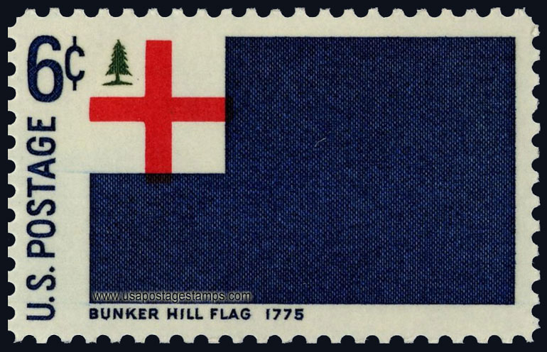 US 1968 Bunker Hill ; Historic American Flag 6c. Scott. 1351
