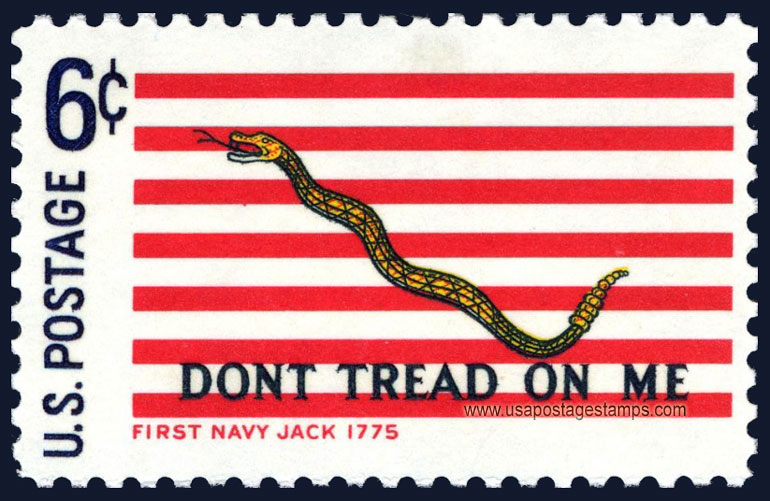 US 1968 First Navy Jack ; Historic American Flag 6c. Scott. 1354