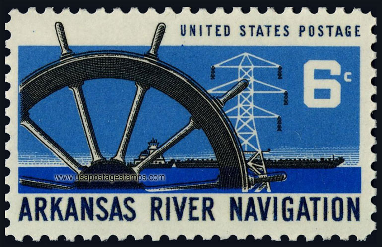 US 1968 Arkansas River Navigation 6c. Scott. 1358