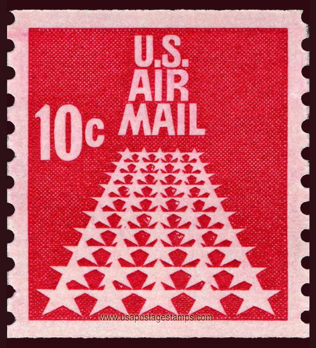 US 1968 'Airmail' 50-Star Runway ; Coil 10c. Scott. C73