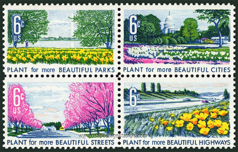 US 1969 Plant for More Beautiful Cities ; Beautification of America 6c. Scott. 1368a