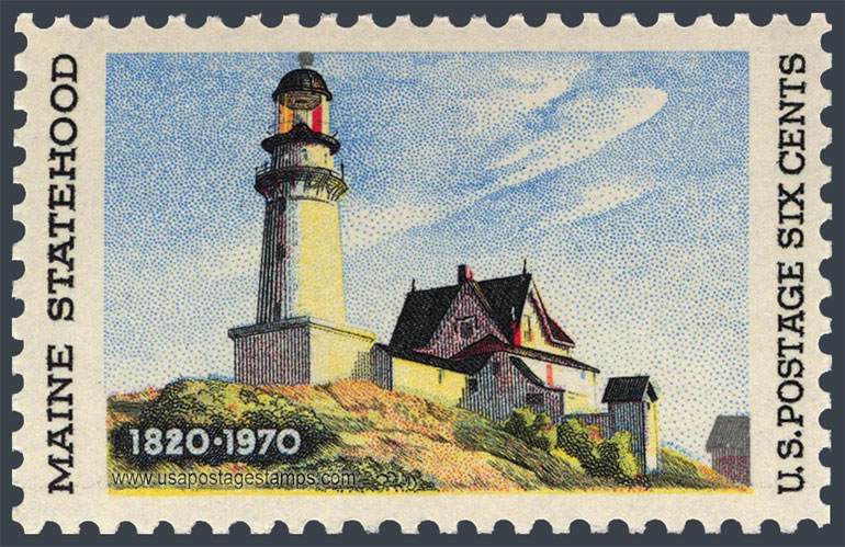 US 1970 Maine Statehood ; Lighthouse 6c. Scott. 1391