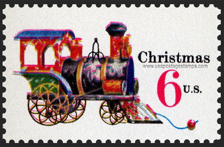 US 1970 Christmas: Tin and Cast-iron Locomotive 6c. Scott. 1415