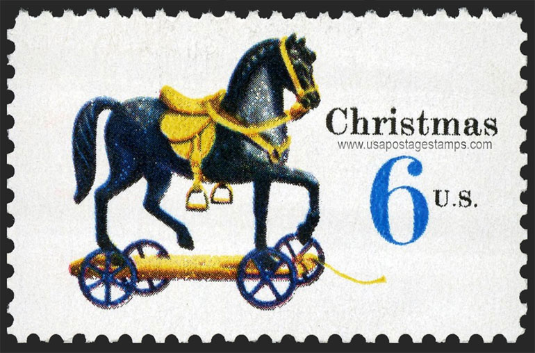 US 1970 Christmas: Toy Horse on Wheels 6c. Scott. 1416