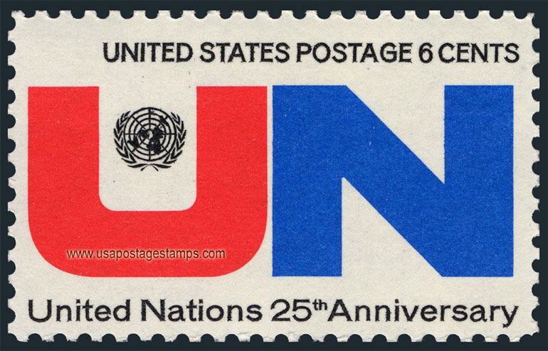 US 1970 25th Anniversary of UN (United Nations) 6c. Scott. 1419