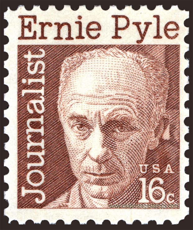 US 1971 Journalist Ernest Taylor Pyle 16c. Scott. 1398