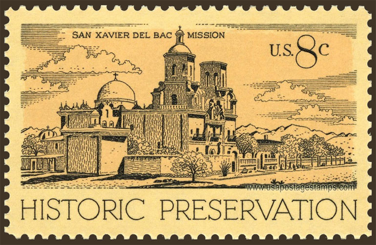 US 1971 San Xavier del Bac Mission ; Historic Preservation 8c. Scott. 1443