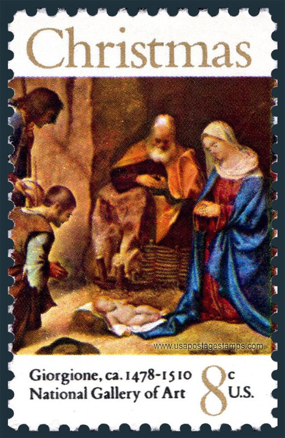 US 1971 Christmas: Adoration of the Shepherds 8c. Scott. 1444