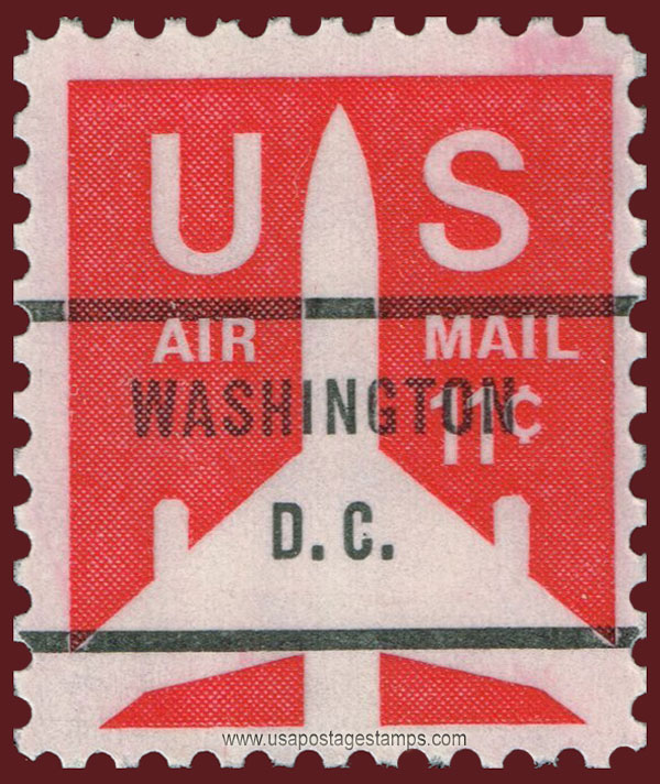 US 1971 'Airmail' Silhouette of Jet Airliner 11c. Scott. C78b