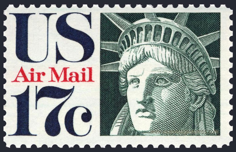 US 1971 'Airmail' Statue of Liberty 17c. Scott. C80