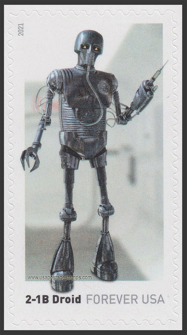 US 2021 2-1B Droid : Star Wars Droids 55c. Scott. 5581