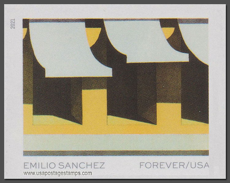 US 2021 Los Toldos by Emilio Sanchez ; Imperf. 55c. Scott. 5594a