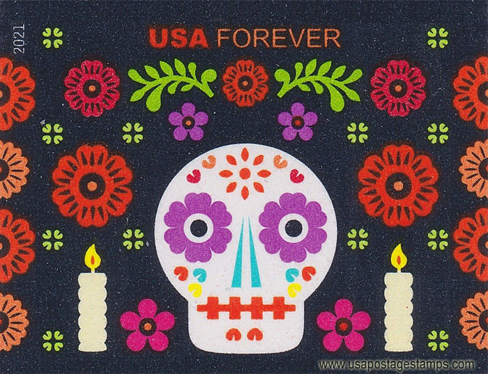 US 2021 Day of the Dead Festival ; Imperf. 58c. Scott. 5643a