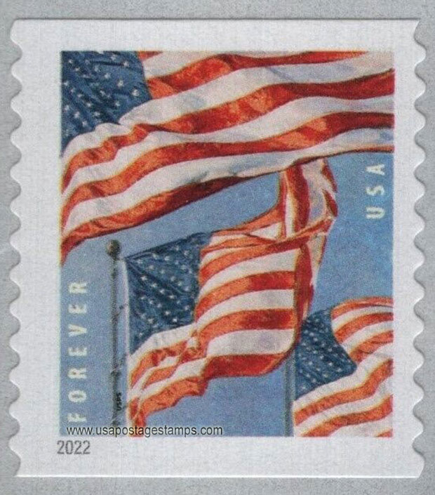US 2022 'Flag of USA' ; Coil 58c. (FOREVER º) Scott. 5655