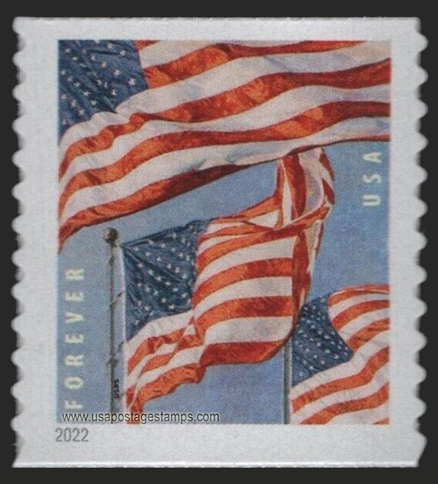 US 2022 Flag of USA ; Coil 58c. (FOREVER º) Scott. 5656
