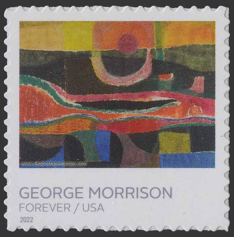 US 2022 'Sun and River' by George Morrison 58c. Scott. 5688