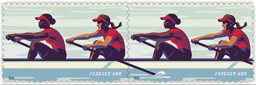 US 2022 Women's Rowing ; Se-tenant 58c.x2 Scott. 5695b