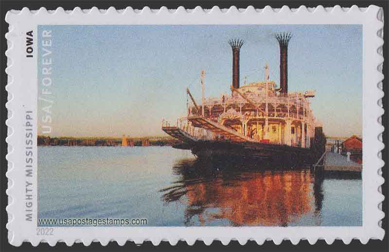 US 2022 American Queen Steamboat ; Mighty Mississippi 58c. Scott. 5698c