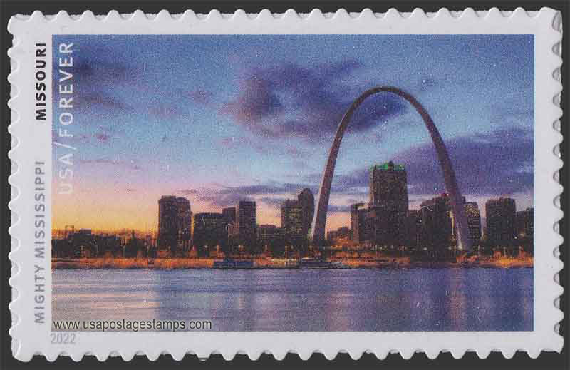 US 2022 Gateway Arch ; Mighty Mississippi 58c. Scott. 5698e