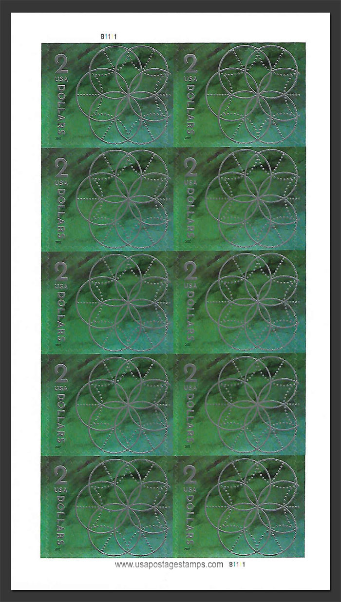 US 2022 Floral Geometry ; Mini Sheet $2x10 Scott. 5700MS