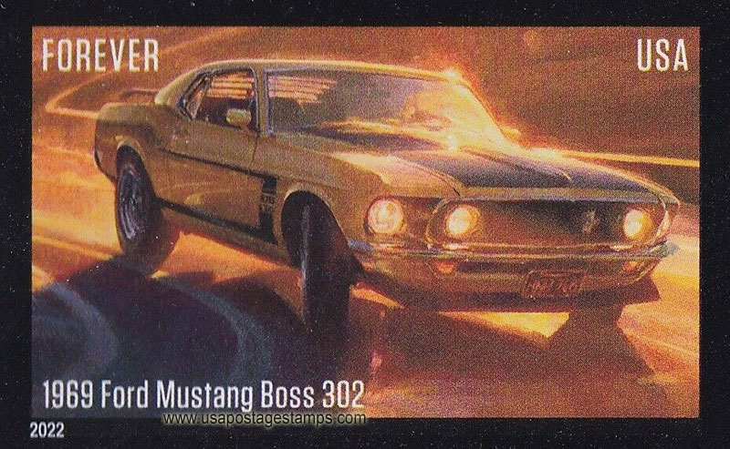 US 2022 '1969 Ford Mustang Boss 302' Imperf. 60c. Scott. 5715a