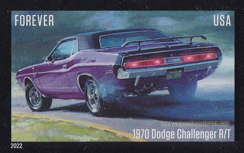 US 2022 Pony Car : '1970 Dodge Challenger R/T' Imperf. 60c. Scott. 5716