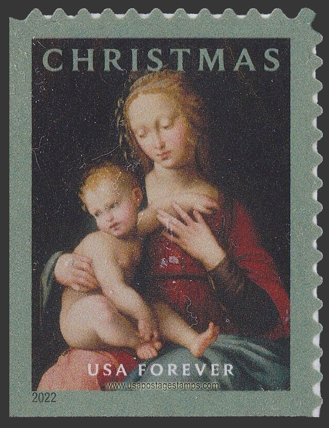 US 2022 Christmas : Virgin and Child 60c. USPS 5725BL
