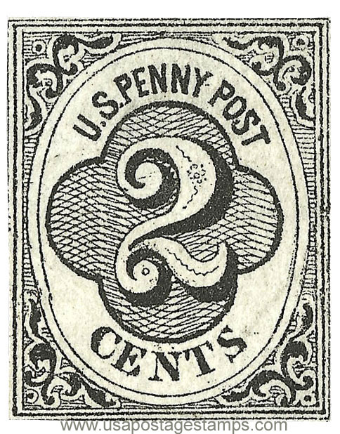 US 1849 Carriers' Stamp 2c. St. Louis, Missouri Scott. 8LB2