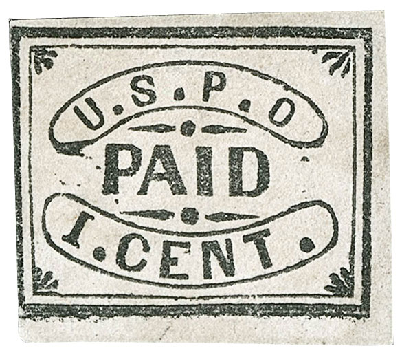 US 1850 Carriers' Stamp 1c. Philadelphia, Pennsylvania Scott. 7LB13