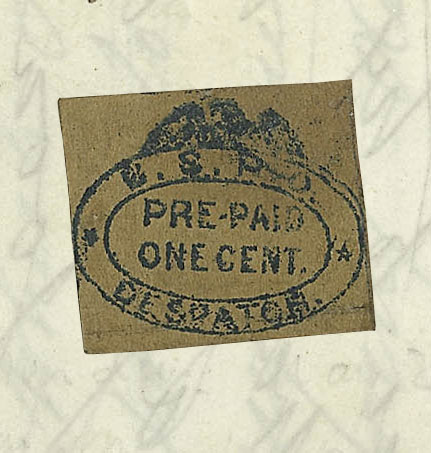 US 1850 Carriers' Stamp 1c. Philadelphia, Pennsylvania Scott. 7LB14