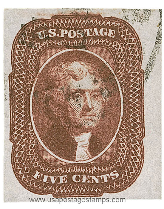 US 1856 Thomas Jefferson (1743-1826) 5c. Scott. 12