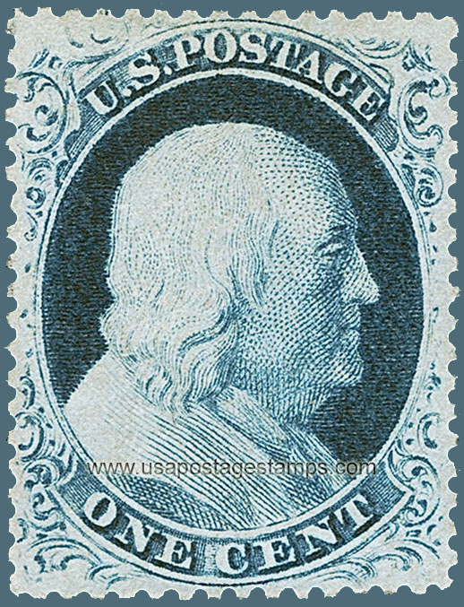 US 1857 Benjamin Franklin (1706-1790) 1c. Scott. 23