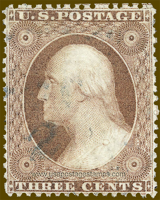 US 1857 George Washington (1732-1799) 3c. Scott. 25A