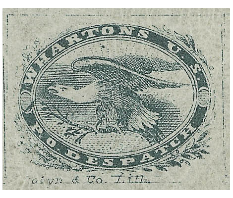 US 1857 Carriers' Stamp Louisville, Kentucky Scott. 5LB1