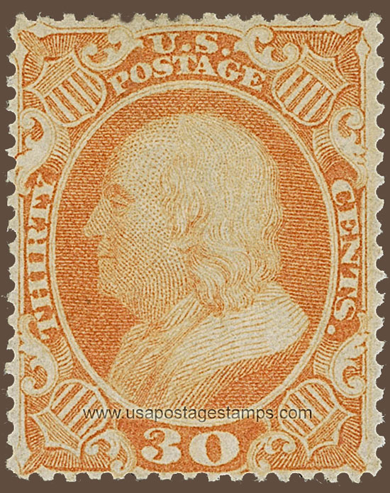 US 1860 Benjamin Franklin (1706-1790) 30c. Scott. 38