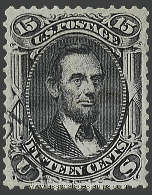 US 1867 Abraham Lincoln (1809-1865) 15c. Scott. 85F