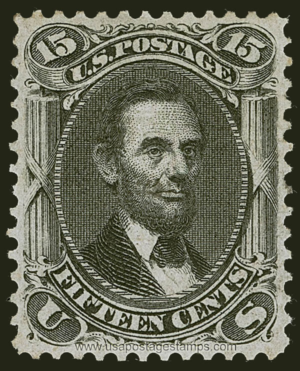 US 1867 Abraham Lincoln (1809-1865) 15c. Scott. 98