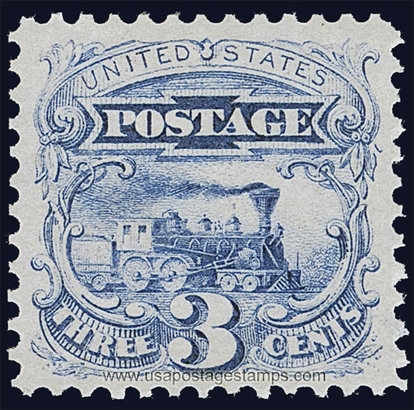 US 1869 Steam Locomotive 3c. Scott. 114