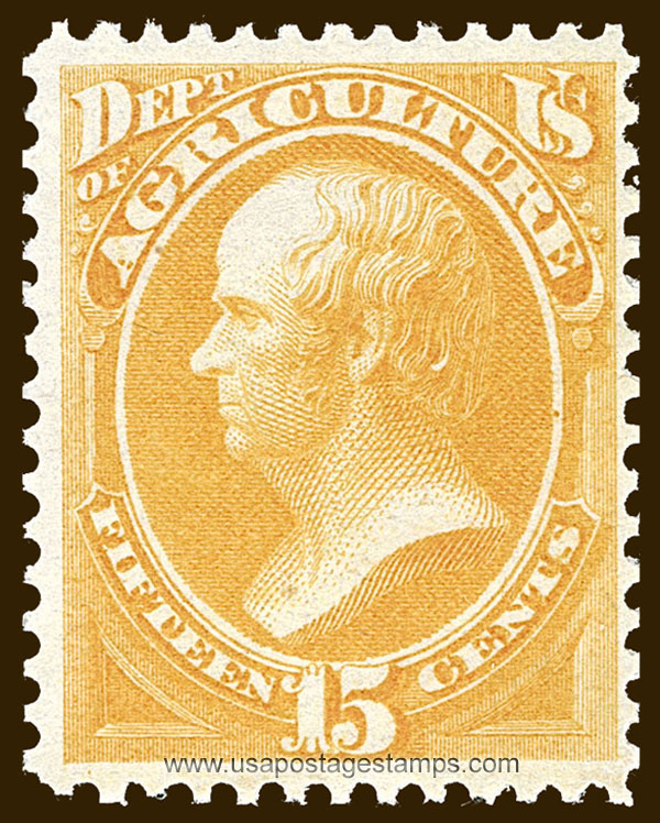 US 1873 Daniel Webster (1782-1852) 15c. Official Scott. O7