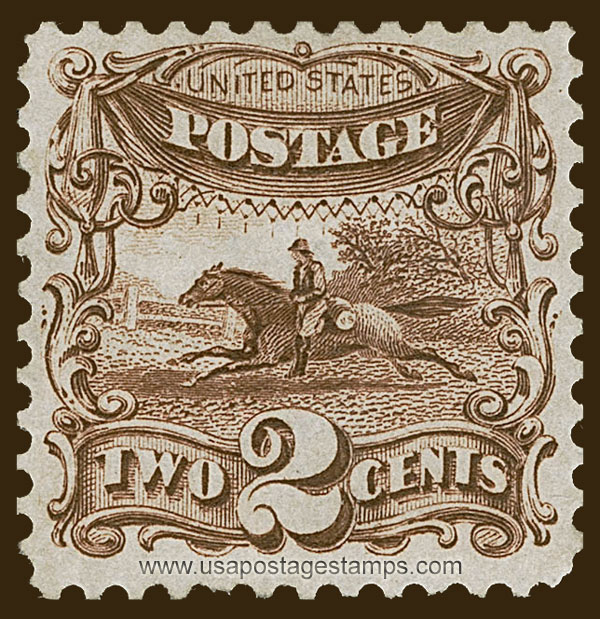 US 1875 Pony Express Rider 2c. Scott. 124