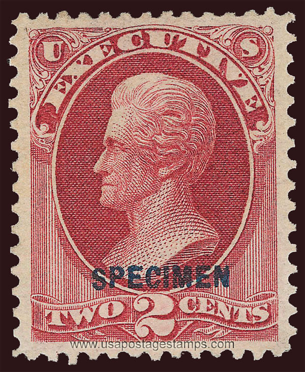 US 1879 Andrew Jackson (1767-1845) 2c. Official OVPT. Scott. O11S