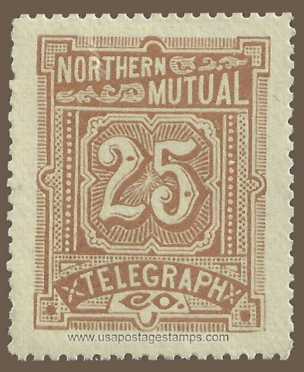 US 1883 Northern Mutual Telegraph Company 'Numeral' 25c. Scott. 11T4