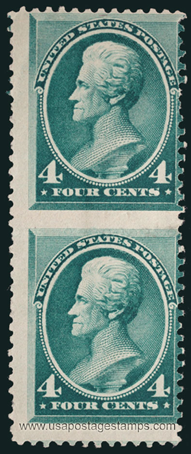 US 1883 Andrew Jackson (1767-1845) 4c.x2 (Imperf. Pair) Scott. 211c