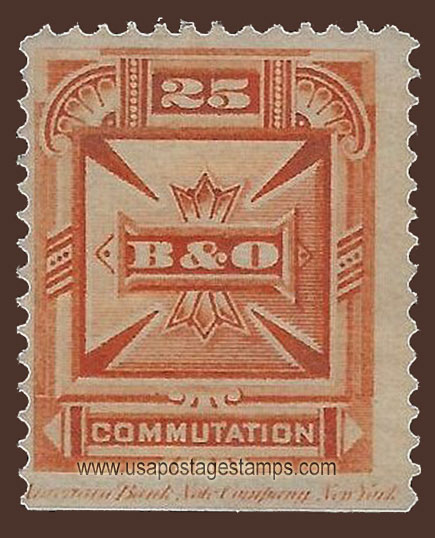 US 1885 Baltimore & Ohio Telegraph Companies 'Commutation' 25c. Barefoot BO4a